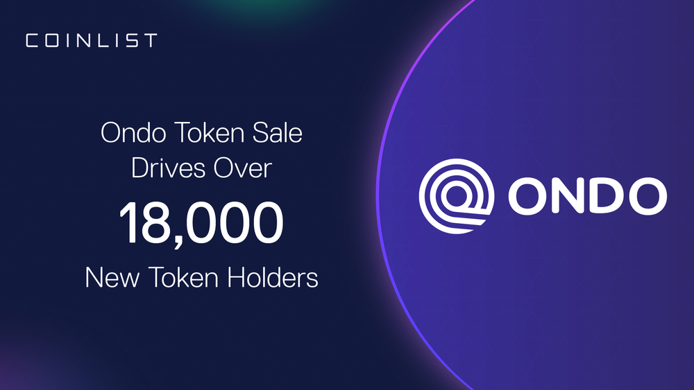 Ondo Token Sale On CoinList Drives Over 18,000 New Token Holders