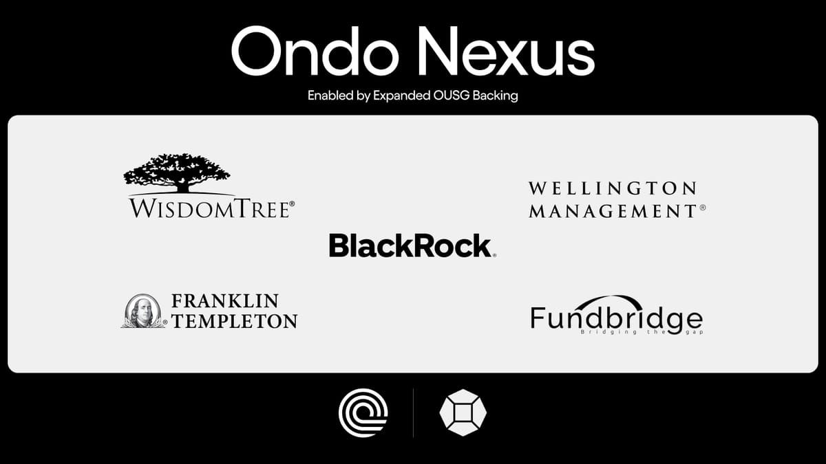 Introducing Ondo Nexus: Delivering Instant Liquidity for Third-Party Tokenized Treasuries, Leveraging Assets from BlackRock, Franklin Templeton, Wellington Management, and WisdomTree